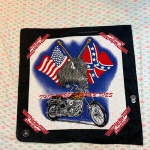Vintage 80's Harley Davidson Motorcycles Bandana Bison "This Breed Never Dies"